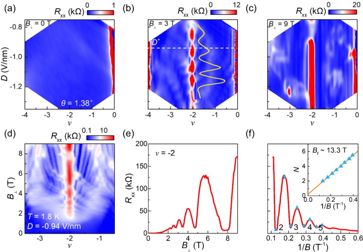 Quantum oscillations in field-induced correlated insulators of a moiré superlattice